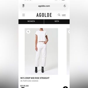 Agolde 90’s Crop Mid Rise Straight Leg Jeans